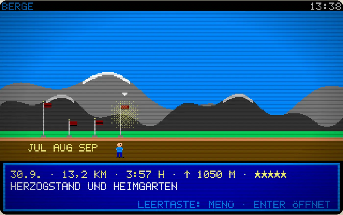 Die Touren eines Jahres als Fahnen in den Bergen